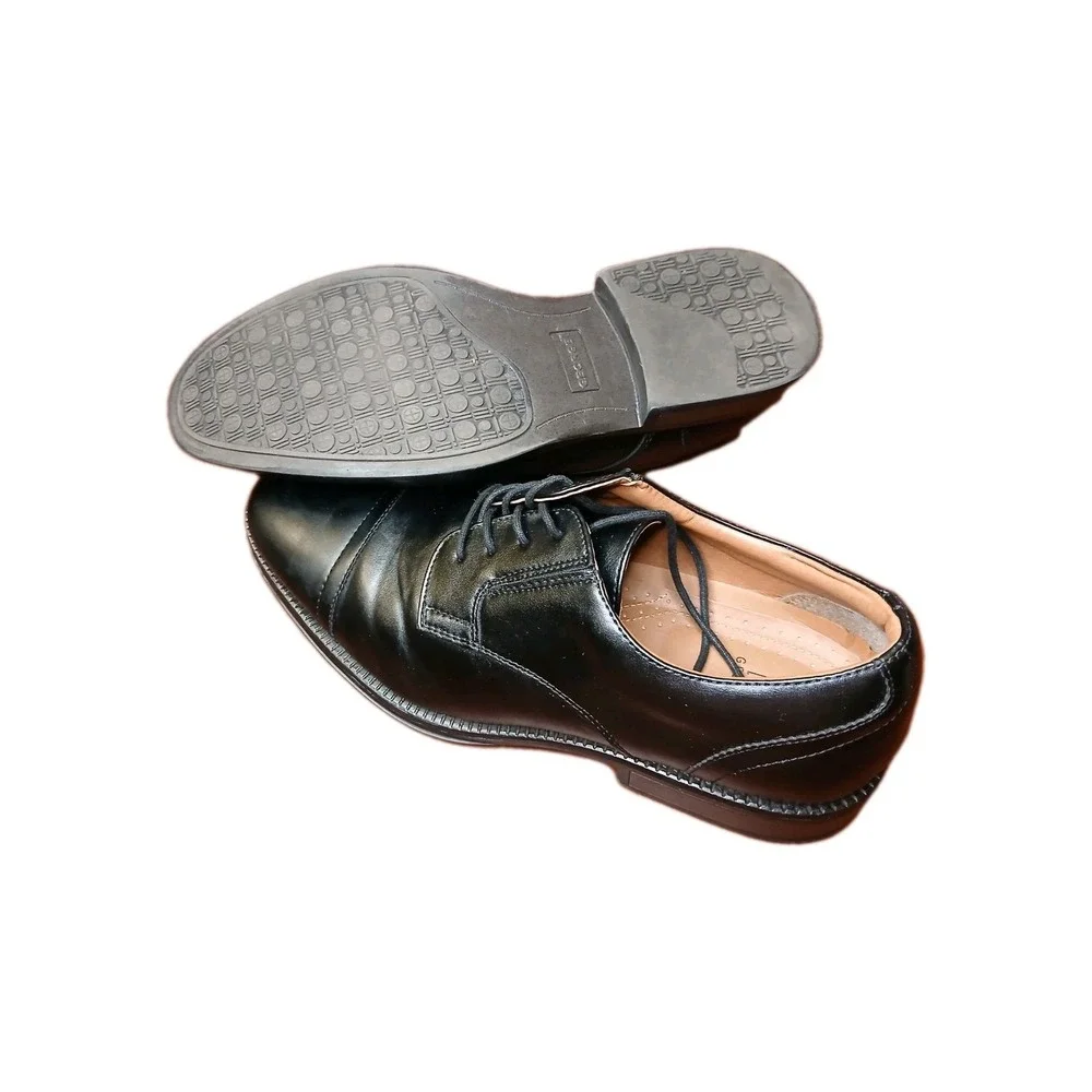 George Shoes Mens Size‎ 12 Oxford Lace-Up Design Black Dress Shoes Career #1169